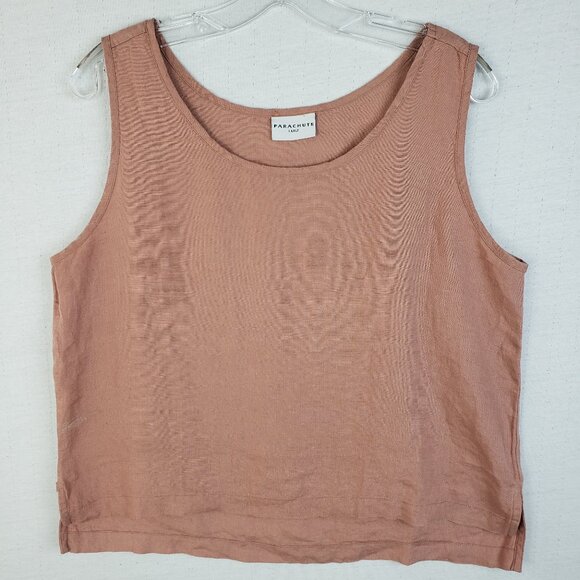 PARACHUTE 100% Linen Tank Top Mauve Pink size L Minimalist Lagenlook - Picture 2 of 9